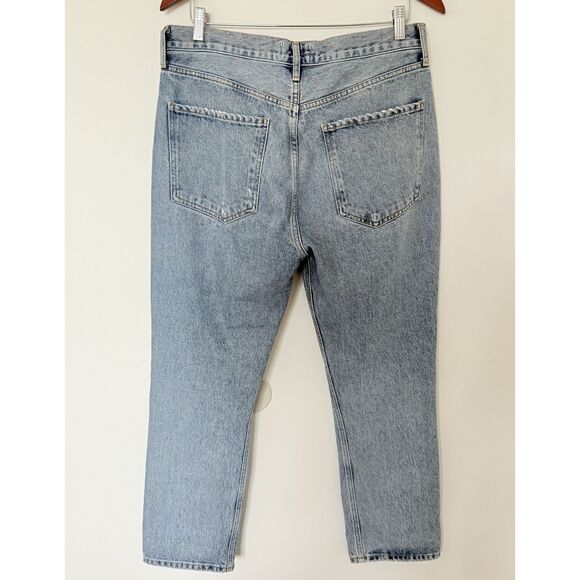 AGOLDE Riley High Rise Straight Crop Jean Vintage Distressed Organic Cotton 30 - Picture 3 of 11
